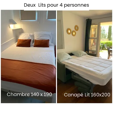 Appartement classé Premium - Le Jardin Clos Vue Mer -Parking Couvert - PISCINE Chauffée du 05-04 au 01 -11- Parc résidentiel avec espaces de Loisirs parcours de Santé, randonnées , Jeux extérieur Appartamento